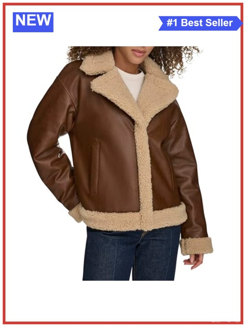 Faux Leather Sherpa Lined Moto Jacket